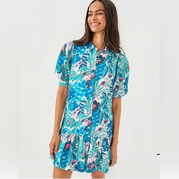 Lilly Pulitzer Dresses & Skirts - Lilly Pulitzer Blue and Pink Floral Midi Dress size 8